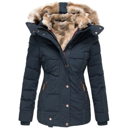 Évoque damesjas met kraag en imitatiebont – stijlvol winterjack met capuchon