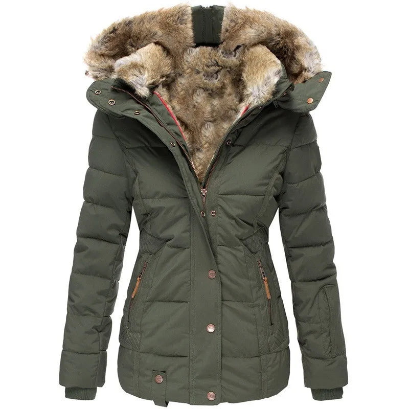 Évoque damesjas met kraag en imitatiebont – stijlvol winterjack met capuchon