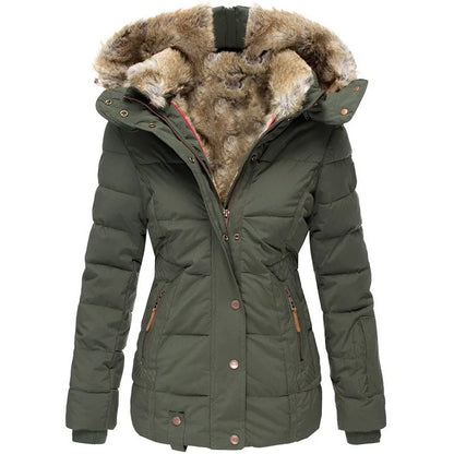 Évoque damesjas met kraag en imitatiebont – stijlvol winterjack met capuchon