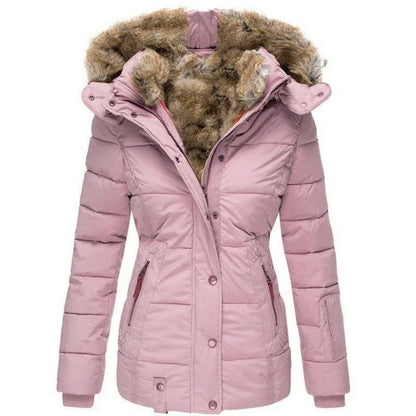 Évoque damesjas met kraag en imitatiebont – stijlvol winterjack met capuchon