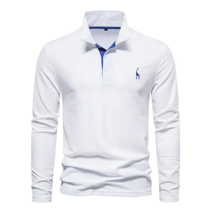 Élanor Heren Poloshirt met Lange Mouwen – Klassiek Katoen met Polokrage